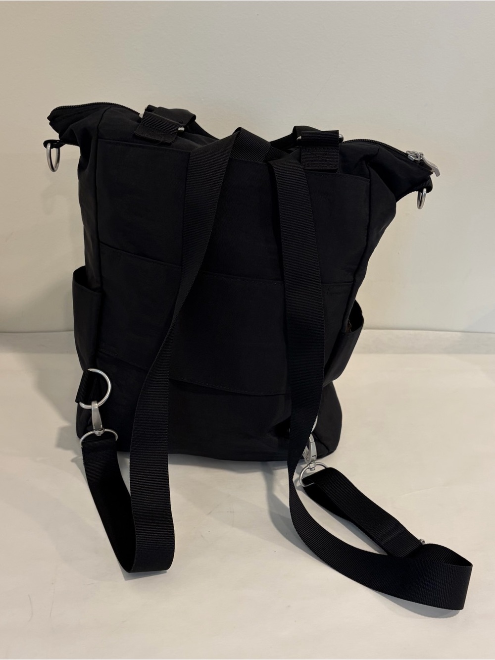 Baggallini All Set 3-in-1 Tote Backpack Crossbody Travel Bag Black Sand Luggage - Picture 7 of 16